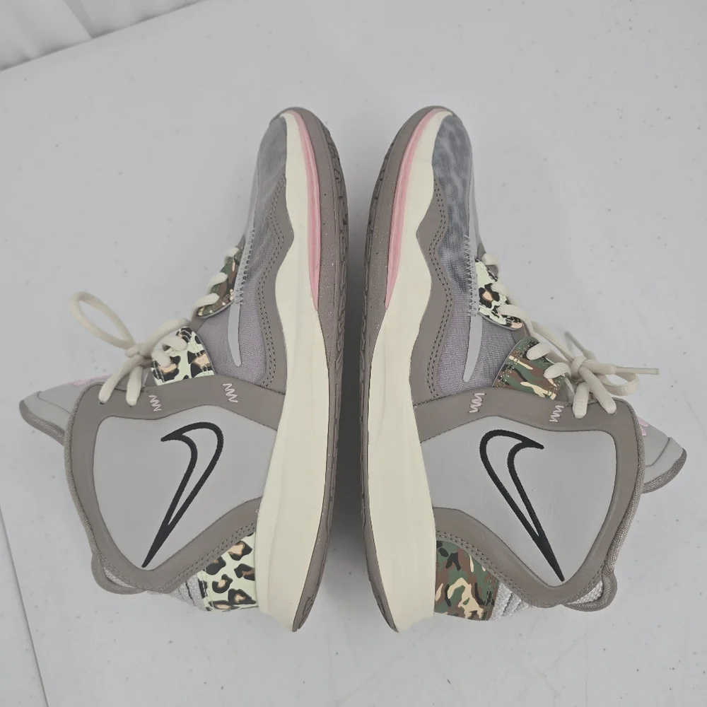 Nike Kyrie Infinity Leopard Camo Print Gray Sneaker Size 7Y/8.5W DD0334-006 EUC.